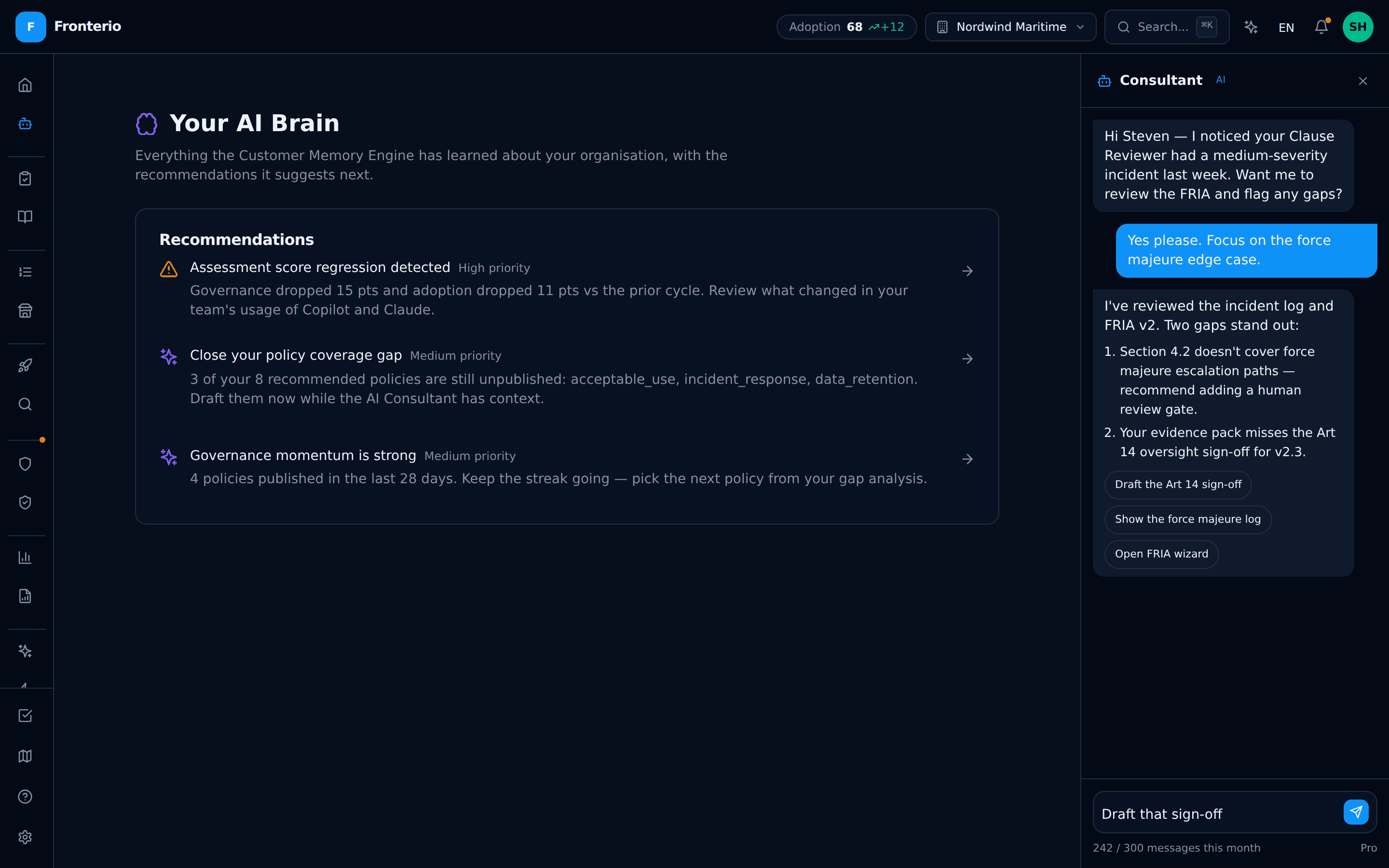 Mission Control dashboard with live agent status and attention alerts