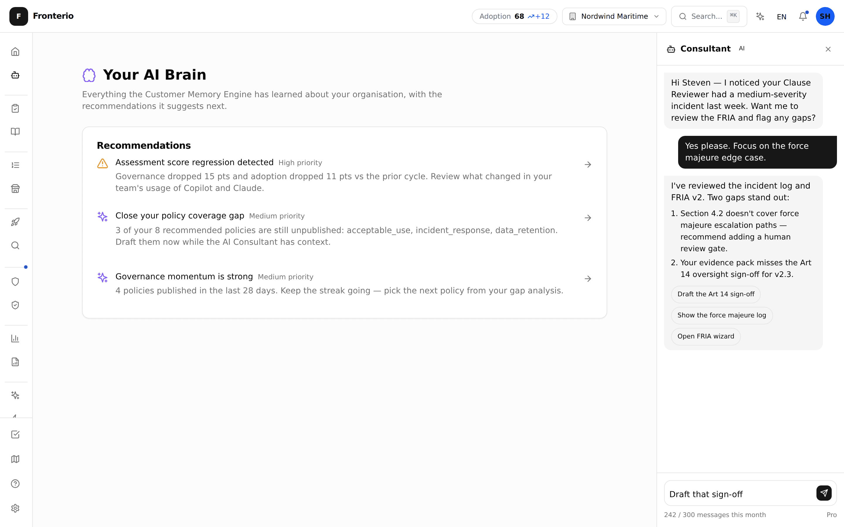 Mission Control dashboard with live agent status and attention alerts