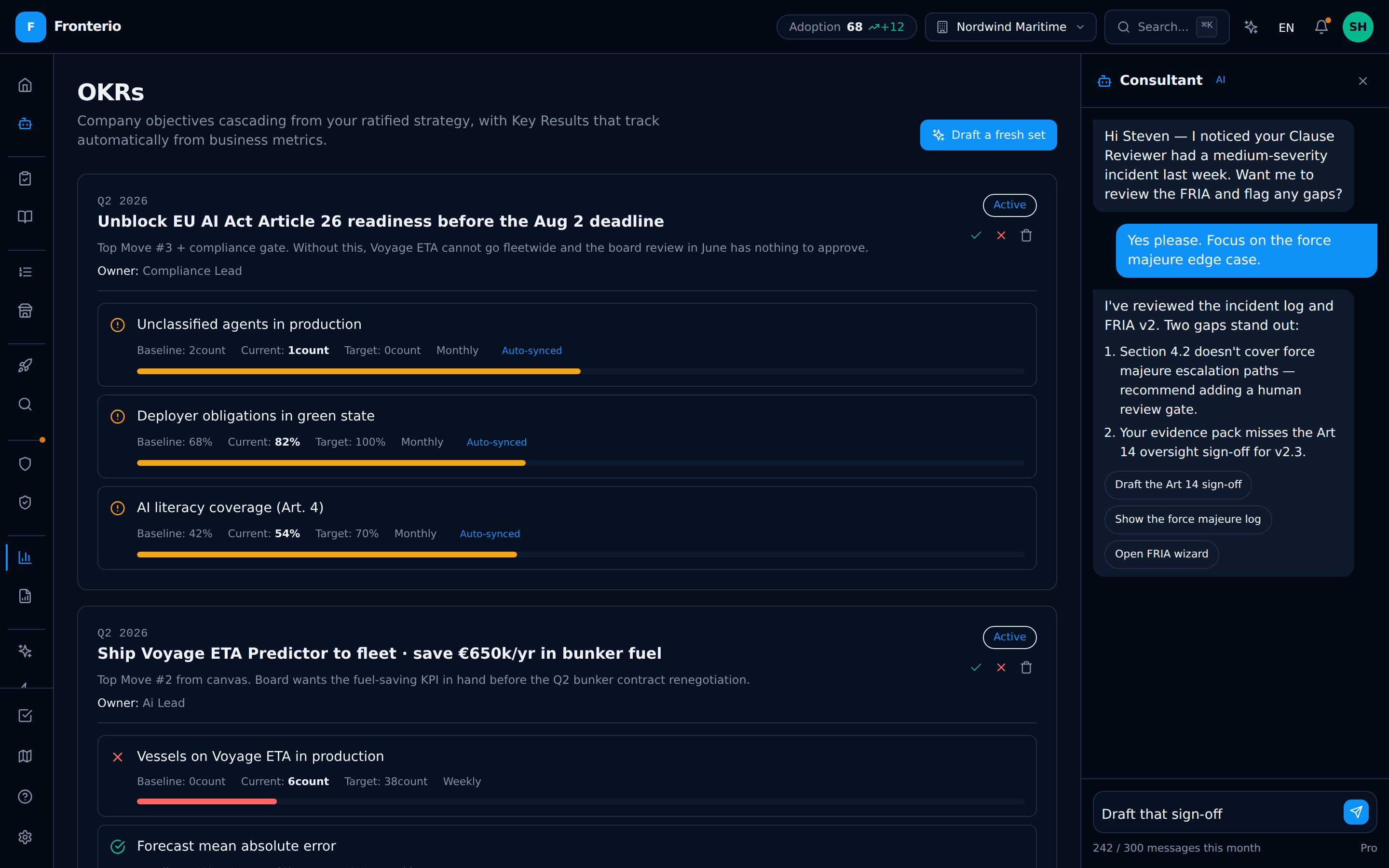 Strategic OKRs-dashboard erstatter spredte sporingsregneark med koblede Key Results