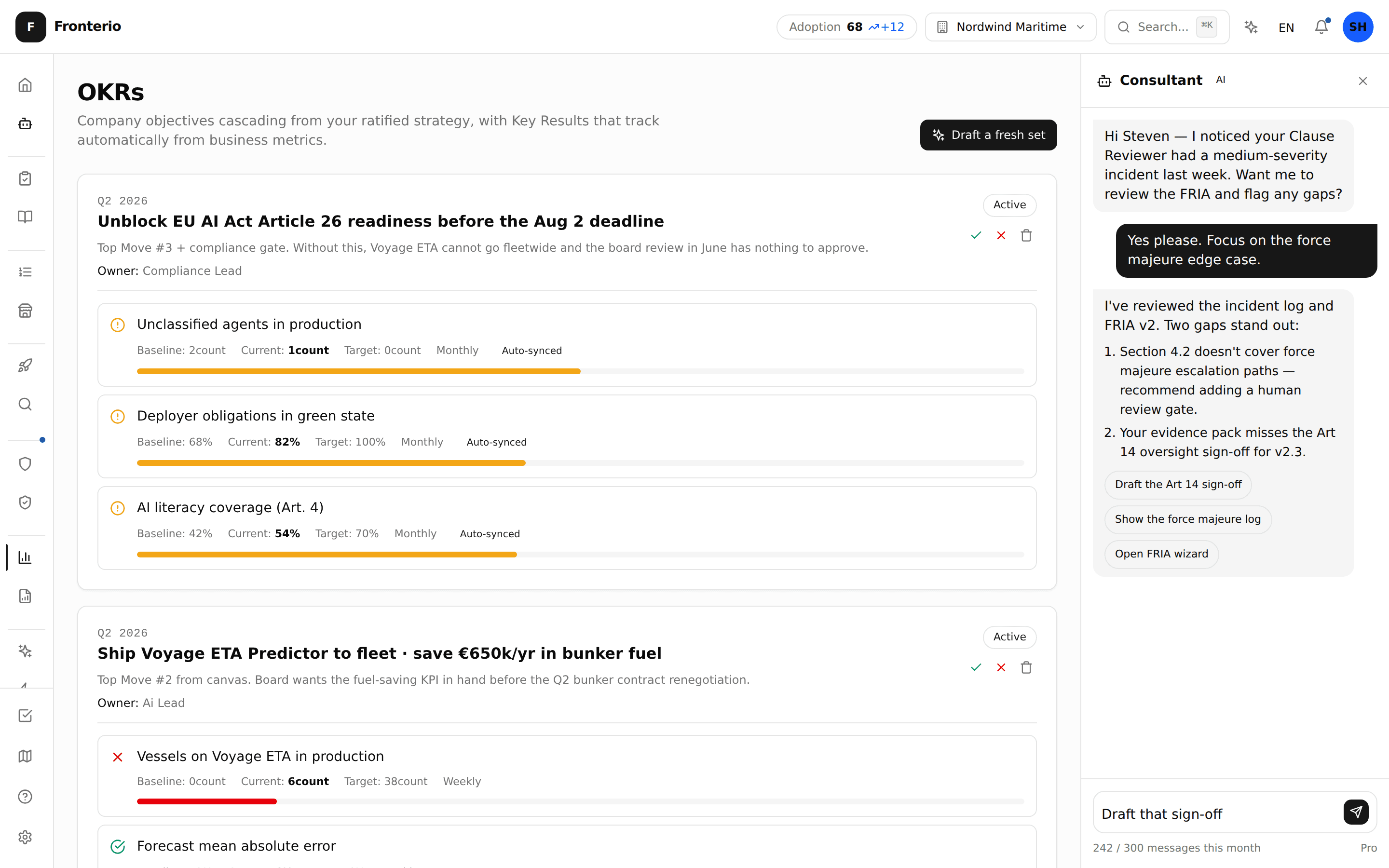 Strategic OKRs-dashboard erstatter spredte sporingsregneark med koblede Key Results
